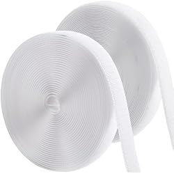 ECOHomes Sew On Hook and Loop Tape for Fabric (3/4 Inch x 33 Feet, White) | Sewable Sew-On Strips for Clothing, Clothes, Fabric, No Adhesive, Sewing Fastener Straps, Easy Sew In, Strong Grip