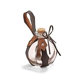 Meppsa Magic Potion Bottle,Wizard Potions Glass Holder with Cork Stopper and Faux Leather Harness with Holster Loop,Cosplay Medieval (Brown)