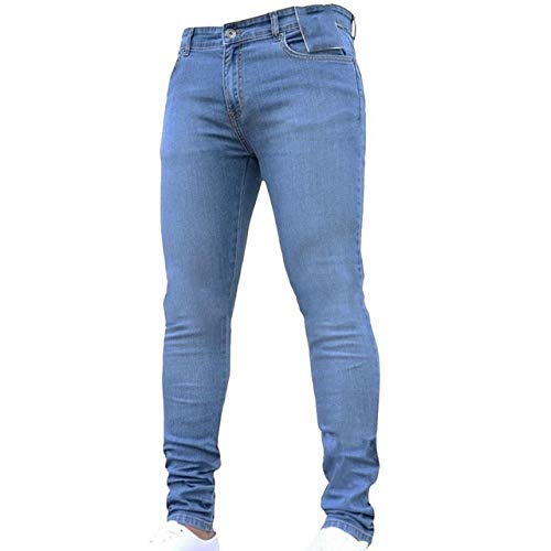 Loeay Pantalones Vaqueros de Pierna Recta clásicos de Corte Regular para Hombres Pantalones Pitillo elásticos Casuales Pantalones Streetwear sólidos Pantalones Delgados Cover