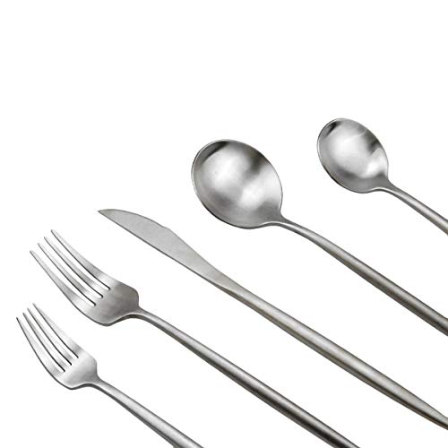 Jashii Luxury Flatware, Silverware Sets, 24-Pieces Elegant Cute 18/10 Stainless Steel Silverware Set For Eating Home Kitchen Hotel Restaurant, Service Sets For 4 People, Dishwasher Safe #TOP1