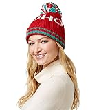 Photo Gallery steve madden womens ho ho holiday pom-pom beanie hat, red