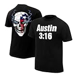 JFtees Men's Black Stone Cold Steve Austin 3:16 Texas Skull T-Shirt