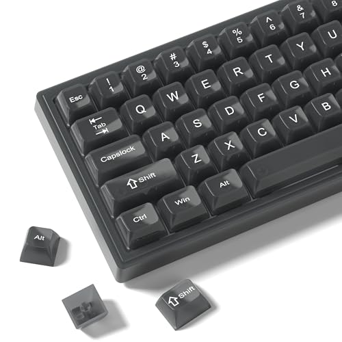Image of Womier Keyboard Keycaps Jelly, Black Clear Shine Through Keycaps