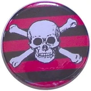 Skull RED スカル ボーン 缶バッジ London ストリート マーケットからc401[イギリス直輸入]
