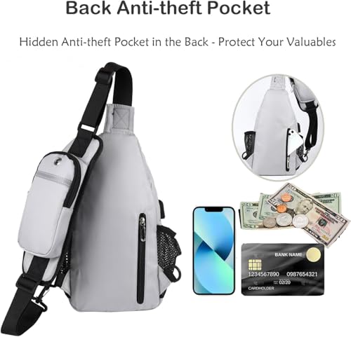 Image of JENAGREEN Waterproof Sling Backpack Crossbody Sling Bag for Women Men, Multipurpose Travel Hiking Adjustable Chest Bag Casual Daypack
