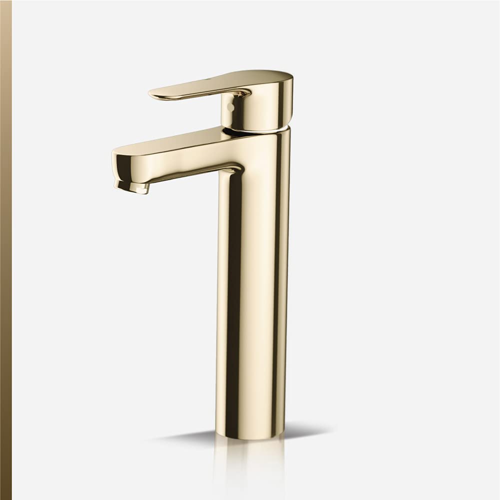 KOHLER July Comfort-Height Tall Basin Mixer, Single Control Tall Lav Faucet, Without Drain (Vibrant French Gold Finish) (B0835LJZTY) Amazon Price History, Amazon Price Tracker