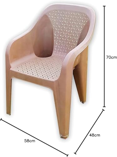 كرسي بلاستيك سان مارينا مريح عالي الجودة – تصميم عصري بفتحات تهوية – خفيف الوزن ومتين – مناسب للحدائق والشرفات والمجالس الخارجية والداخلية لون بيج
