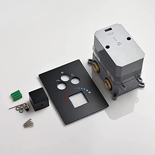 Whshower 3-Way Thermostatic Shower Diverter Mixer Valve Shower Faucet Valve Bathroom Faucet Valve Trim In Matte Black,Can Use All Function At A Time #TOP5