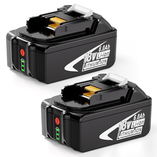 M2CSMK 2 Pack 6000mAh Replacement for Makita 18V Battery, Replace Makita Battery 18V BL1860 BL1850 1840B 1830B 1820B, Compatible with makita 18V Cordless Power Tools