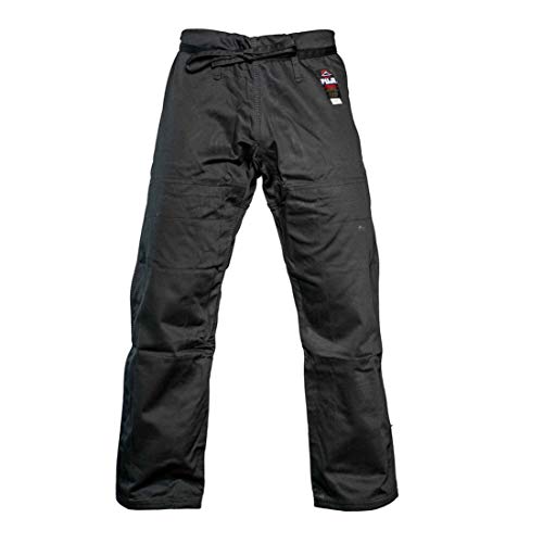 FUJI Sports Brazilian Jiu-Jitsu Gi Pants – Adult BJJ Pants, Flat Drawstring, Reinforced Cotton, For Training & Competition, Black, Size, A2