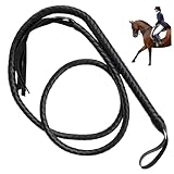 Riding Crop 75 Inch Long Leather Horse Whip Lightweight & Comfortable Horse Crop with Non-Slip Handle for Outdoor