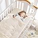 Wowelife 3 Pieces Crib Bedding Set for Girls, Tufted Jacquard Ruffle Fringe Boho Baby Bedding Set Newborn, Infant & Nursery with Comforter, Crib Fitted Sheet and Crib Skirt, Beige