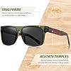 Joopin Acetate Square Sunglasses Men Polarized, TR90 Green Tortoise Frame Sun Glasses UV Protection, Flat Top Dark Shades Sunnies #3