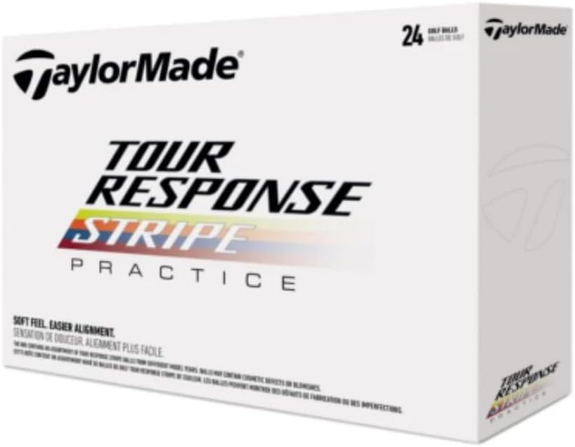 TaylorMade Golf Tour Response Stripe Practice Ball 24 Ball Pack