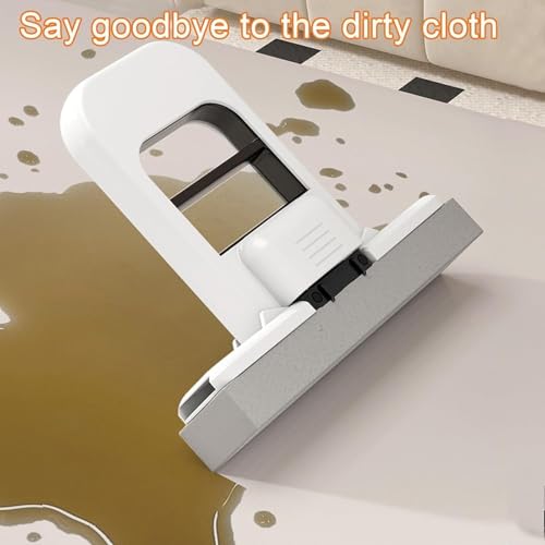 Image of PAXCOO Mini Foldable Desktop Mop for Kitchen, Self-Squeeze Handheld Cleaning Tool, Portable Space-Saving Cleaner, Wet and Dry Cleaning Tool for Home, Kitchen, Bathroom, Floor, Mirror, Car & Office