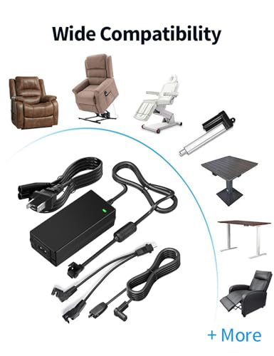 4-Piece-Power-Recliner-Power-Supply-for-Recliner-Lift-Chair-and-Sofa-Universal-Dual-Power-Supply-Transformer-with-2-pin-29V-2A-Power-Adapter-DC-Extension-Cable-Y-Splitter-Cord-and-AC-Power-Cord
