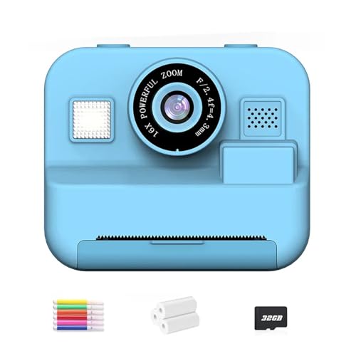 Mini caméra vidéo numérique enfants 1080P impression instantanée thermique carte 32G