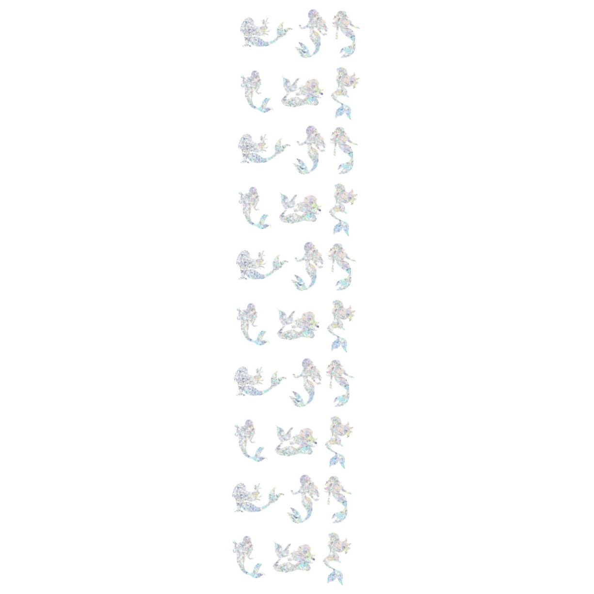 UKCOCO 5 Ensembles Sticker Fenêtre Sirène Enfant Givré Mignon Décor Stickers Repositionnable Decoration Noel Ornement De Fenêtre Décalcomanies De Sirène Exquises Pvc Colorful 6 Pièces * 5