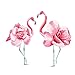 Lichi Sticker Mural Romantique Amour Flamants Roses pour décoration de Mariage Chambre Salon
