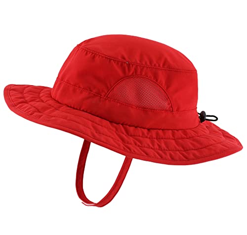 Connectyle Kids Upf 50+ Bucket Sun Hat Uv Sun Protection Hats Wide Brim Summer Beach Hat Red cover