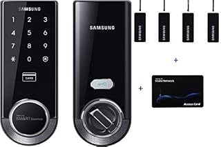 Samsung SHS-3321 Digital Door Lock, Black, Keyless, Electronic, Deadbolt + 4 RFID TAG