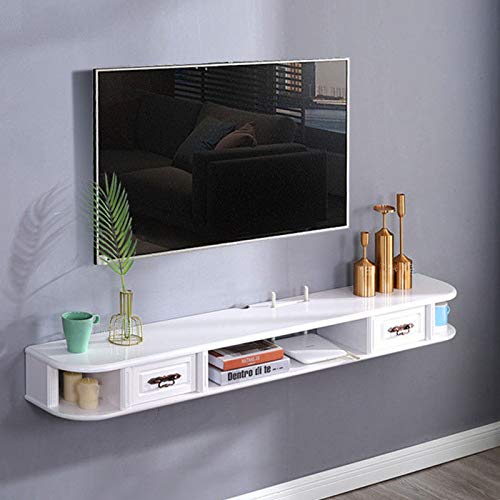 XUQIANG Wall-mounted Media TV Console Floating Audio/Video TV Rack Cable Box Router Component Shelf Remote Control DVD Player Wall Mount Shelf (Size : 1.2m)