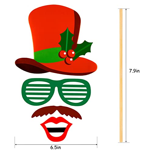 Christmas Photo Booth Props, 32 Pcs Christmas Selfie Prop Holiday Party Photo Props Diy Christmas Photography Props Decorations #TOP4
