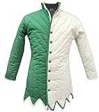 aketon gambeson medieval cotton padded handmade green and white thick jacket wear new SCA (Society for Creative Anachronism) LARP (Live Action Role Playing) gambeson medieval (L)