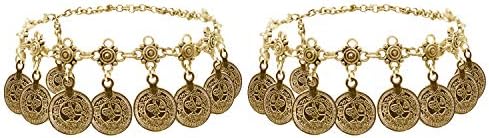 Bienvenu Boho coin sandals Anklet Bracelet, Bohemian Tassel Barefoot Sandals Chain Jewelry Belly Dance Anklet