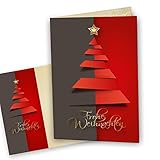 Avantgarde Weihnachtskarten mit Umschlag 16 Sets moderne Klappkarten DIN A6 Frohe Weihnachten