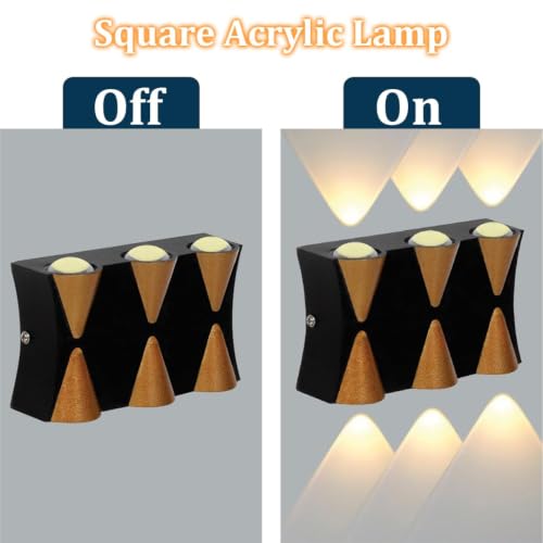 Image of fizzytech 18W LED Up & Down Wall Light, Modern Aluminum Decorative Wall Lamp with Warm White Lighting for Living Room, Bedroom, Hallway & Staircase, Pack of 2