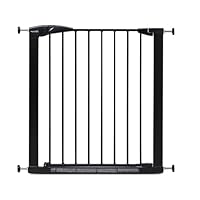 Munchkin Stair Gate Maxi Secure Toddler & Baby Gate 76-82cm extends up to 117cm with separately sold extensions | Pressure Fit Baby Safety & Dog Gate for Doorways | No-Screw Install Child Gate, Black