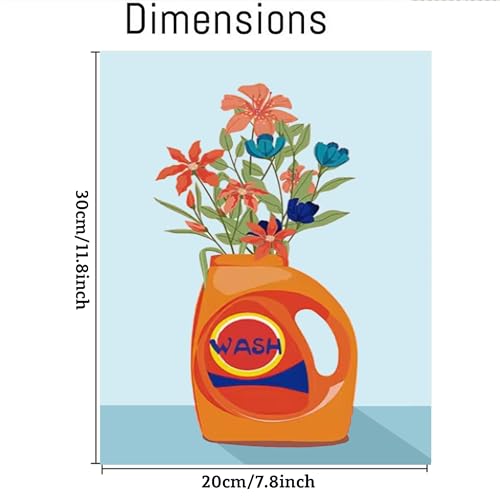 F.NIMAGOP 6Packs Laundry Room Paint by Numbers Kit for Adults,Easy Acrylic Adults' Paint-by-Number Kits,Watercolor Oil Paint by Numbers Kit on Canvas Without Frame for Home Wall Decor 7.8x11.8inch