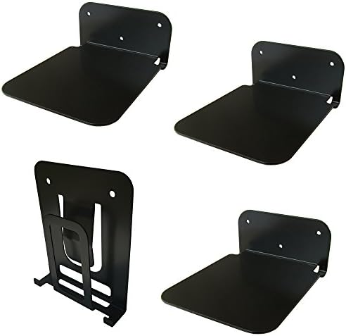 Galleksa Invisible Concealed Floating Metal Bookshelf Wall Mounted Storage for Home Room Creative Decoration Book Display (2 - Pack, Black)