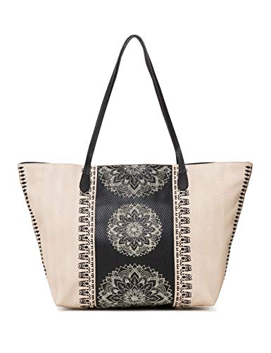 Desigual: Bag Lady Capri Zipper Women  Shoppers y bolsos de hombro Mujer  Blanco  Crudo