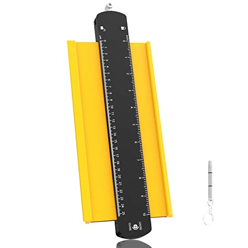 Jauge De Contour Verrouillable Copieur De Contour Avec Serrure Réglable Copieur De Forme Marquage Pour Précision De Mesure De Carrelage Outils De Bricolage，Gabarits de Menuiserie, Carreaux (Jaune)
