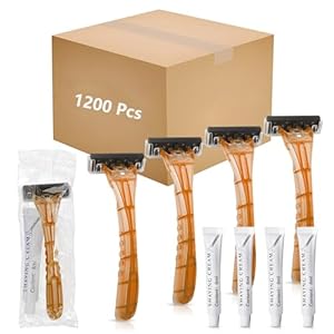 (1200 Count) Kheoxusa Twin Blade Disposable Razors,2 Blade Disposable Razors,Two Blade Disposable Razors,Double Blade Disposable Razors Individually Wrapped for Men,Women,Airbnb,Tattoo,Travel-Coffee