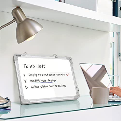 ARCOBIS Small Dry Erase White Board, 12 Inch x 16 Inch Magnetic Hanging Double-Sided Whiteboard for Wall, Portable Mini White Board for Kids Drawing, Kitchen Grocery List, Cubicle  image 7