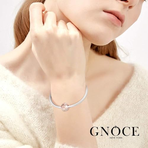 Image of GNOCE Pet Dog Bowl Bead Charm For Women, S925 Sterling Silver Bead Charm NecklaceBracelet for Her, Jewelry Gift