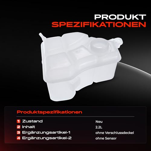Frankberg Ausgleichsbehälter Kühlmittelbehälter Kompatibel mit Fiesta V JH JD Fusion JU 1.25L 1.4L 1.6L 2001-2012 1221362