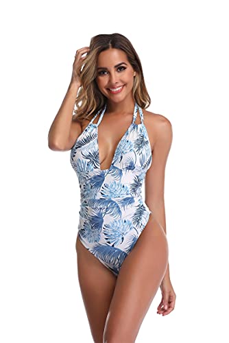 Maillot de bain une pièce col en V profond en tissu premium taille M