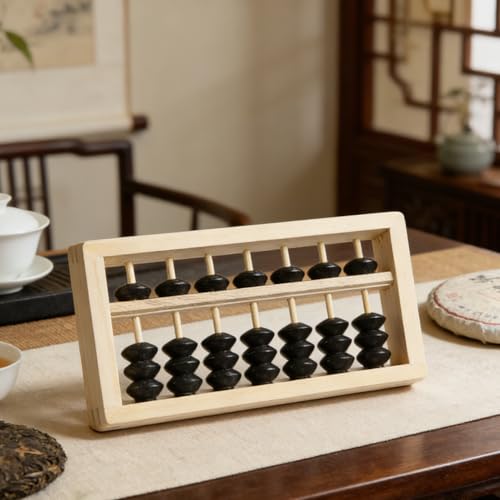 Image of Mini Wooden Abacus Decoration Abacus Photo Prop Miniature Ornament for Desktop Decoration Home Teacher Education Tool DIY Model Display 6.10 X 3.07 X 0.78 in