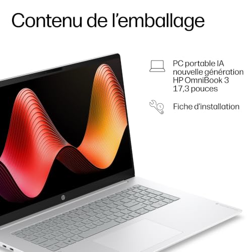 HP OmniBook 3 PC Portable 17,3" | AMD Ryzen 5 40 | 8 Go RAM | 512 Go SSD