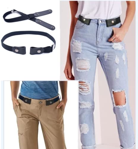Vjk No Buckle Free Elastic Belt For Women Men, Comfortable Adjustable Invisible Stretch Waist Belt For Jeans No Bulge 110Cm #TOP2
