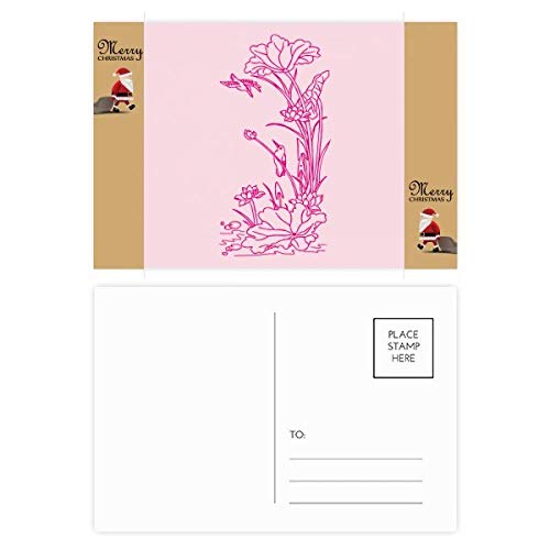 Cadeau carte postale fleur de lotus lot de 20 pour mot de remerciement