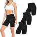 Sexy Basics Womens 3 Pack Sheer & Sexy Cotton Spandex Boyshort Yoga Bike Shorts (Medium -6, 3 PK BLACK)