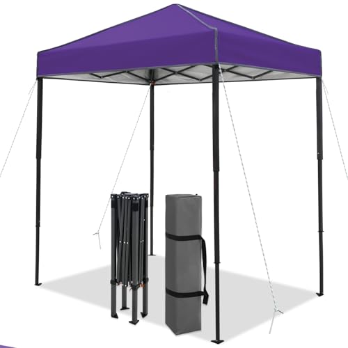 INTER HUT 6x4 Pop Up Canopy Tent, Easy Up Canopy, Purple