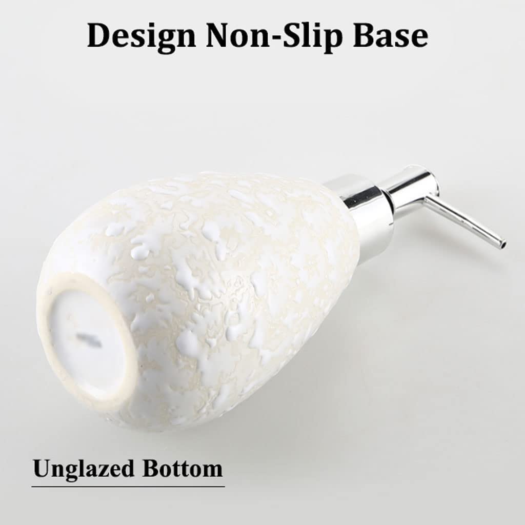 NZPOST Distributore di Sapone Ricaricabile Distributore di Sapone Distributore di lozione in Ceramica Emboss Distributore di Sapone Ricaricabile