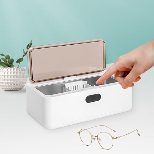 NVYAZJ Ultraschallreiniger, 500 ml Schall-Schmuckreiniger, Ultraschallgerät, tragbare Haushaltsreinigungsmaschine für Rasierer, Ohrringe, Ringe, Halsketten, Zahnersatz, Schall-Schmuckreiniger