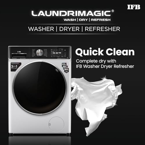 Image of IFB 10 Kg /7 Kg /3 Kg 3-in-1, AI Powered, Fully Automatic Washer Dryer Refresher (IFB Laundrimagic, EXECUTIVE PLUS ZXS, 9 Swirl Wash, Eco Inverter Technology, Rich Silver)